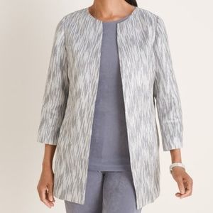 NWT Chico's Travelers Collection Textured Lurex Jacket